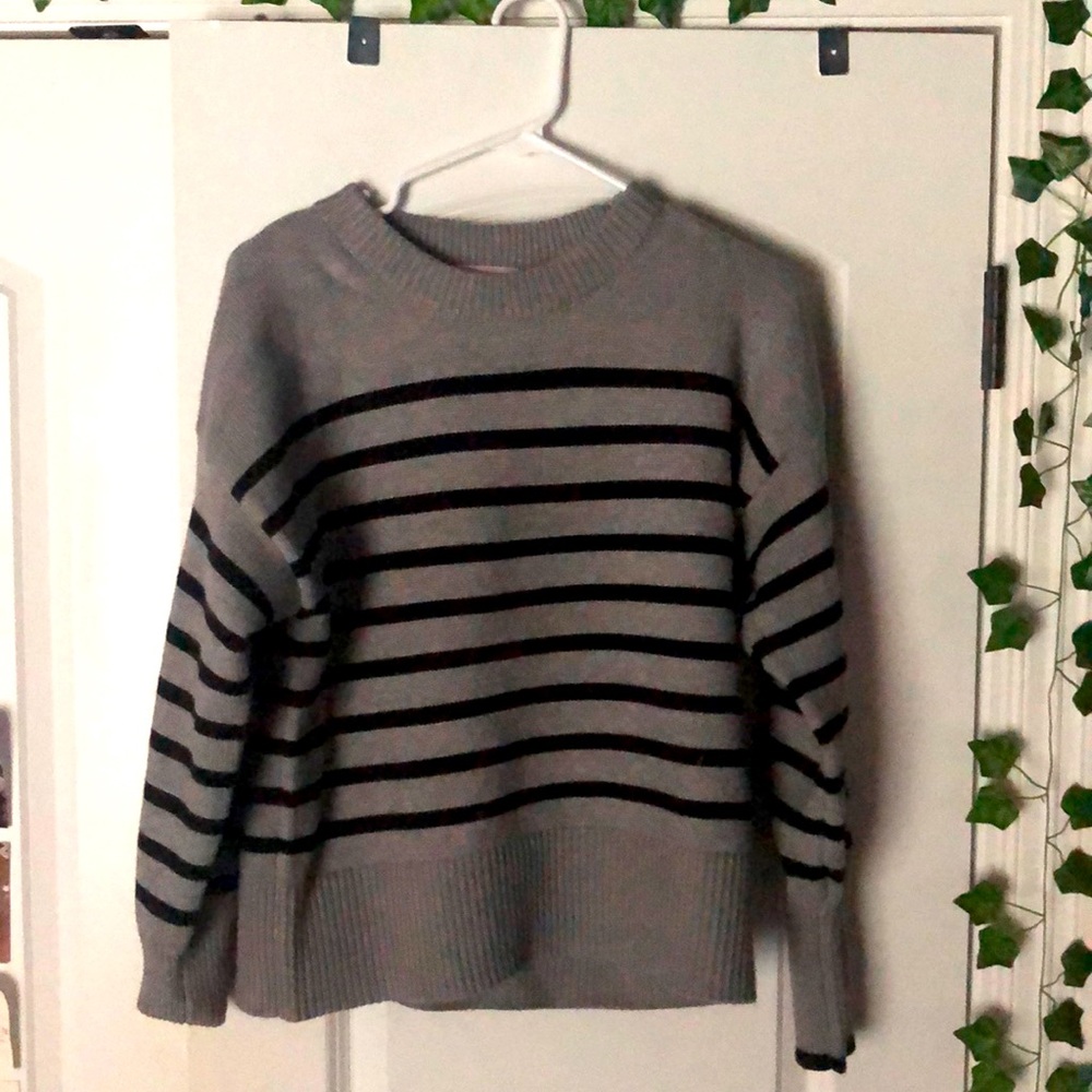 Philosophy republic clothes gray and black striped sweater!